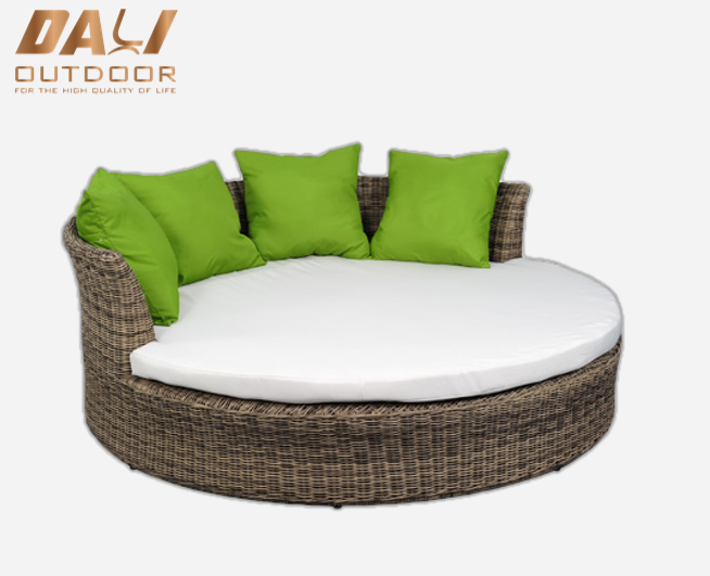 Set taman Perabot Luar Kerusi Pantai rotan luar katil bulat kolam lounge aluminium kerusi matahari luaran