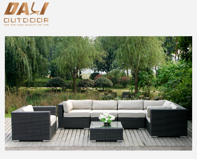 Set sofa luar cuaca rotan Taman OEM