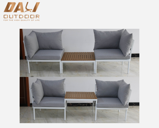 Set Sofa 3 keping berfungsi dengan bingkai aluminium