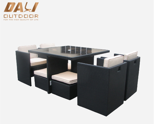 Hot 5pcs Kusyen Polirattan Perabot Rotan Kerusi dan Meja Taman Patio PE Rotan Rotan Set Luar Meja Perabot Makan