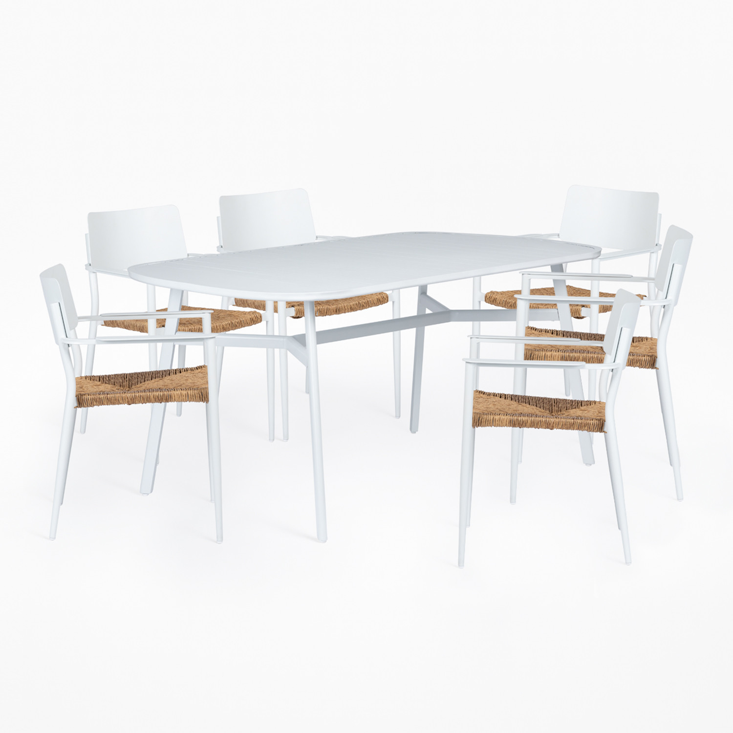 Set Makan Aluminium 7pcs PE rotan PE gaya industri